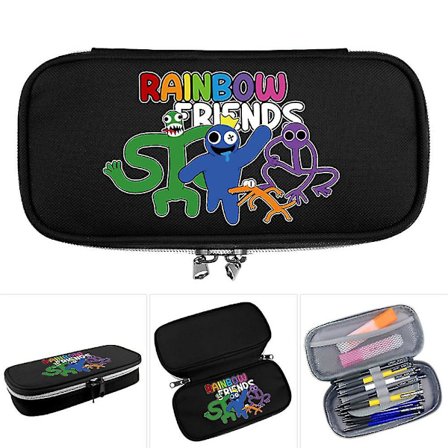 Rainbow Friends Game trykt flip lynlås blyantkasse studerende stor kapacitet brevpapir opbevaringspose gaver