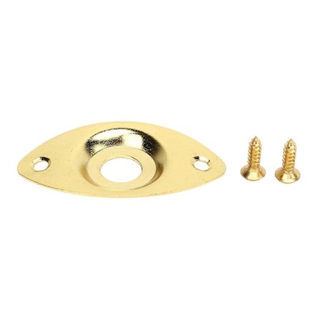 Oval Jack Plate for Gitar, Robust og Dekorativ, Utgangskontakt for Elektrisk Gitar, Erstatning, Gull