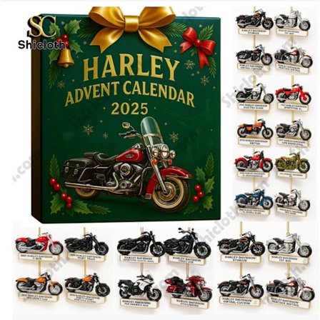 2025 Harley Davidson Erikoispainos Kalenteri Yllätyslahja joulukoristeisiin ja lahjaksi, joulukalenteri, faneille tai lapsille