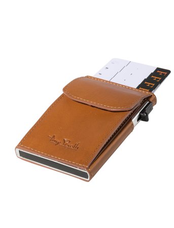 Tony Perotti Furbo Slim Cardholder With Coin Pocket - Brown - ONE SIZE