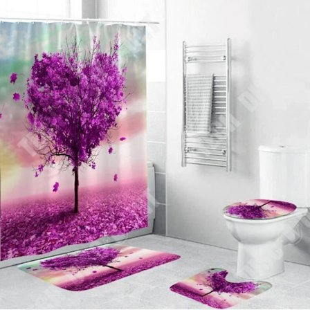 Badkar - TD - 4 Delar - Halkskydd - Polyester - Lila