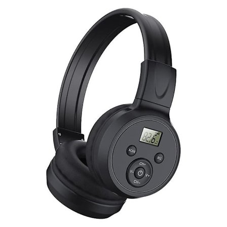 Langattomat FM-radio kuulokkeet, ladattavat FM-radio kuulokkeet kokouksiin, päivittäiseen työhön, vaellukseen, lenkkeilyyn