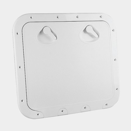 Luka inspekcyjna Nuova Rade Classic, prostokątna, 463 x 517 mm, z pokrętłem, biała - Jachtowa