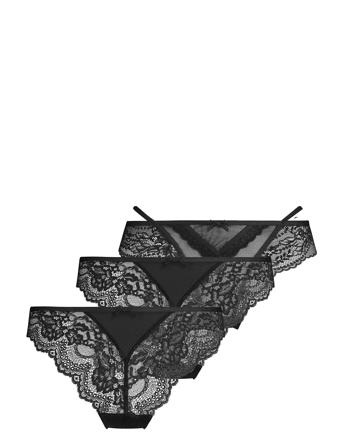 3-Pack Dora Hl Bras Lingerie Panties Brazilian Panties Svart Hunkemöller*Betinget Tilbud