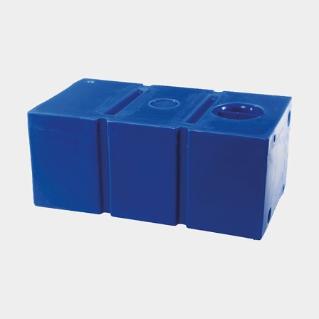 Tanque de águas negras / tanque de águas cinzentas, 47 litros, com tampa de inspeção, 480 x 400 x 260 mm, polietileno, azul