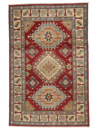 Oriental Kazak Fine Rug 123X190 Brown/Dark Red Wool, Afghanistan