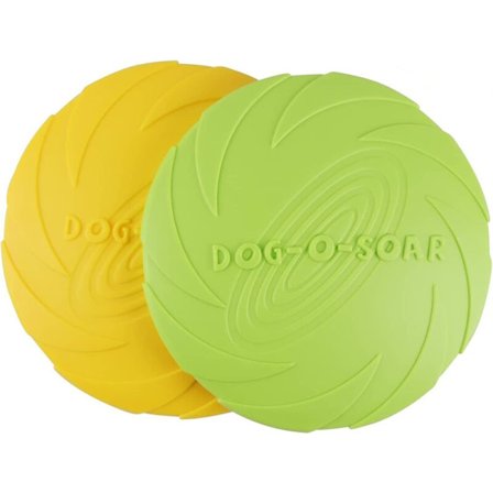 Frisbee för hund, Frisbee för hund, Frisbee hund leksak, Hållbar gummi frisbee, Frisbee för hund 2-pack för sportaktiviteter och utomhusspel (Grön + 