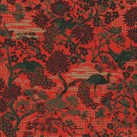 Duro Tapetprov, Brunnsgatan 095-08P Gammalsvenska Papper, Röd, L, , Färg & tapeter