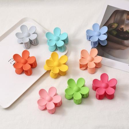 Sæt med 9 store hårklemmer - skridsikre matte blomsterhårklemmer til kvinder - farverige klohårklemmer til kvinder og piger - tykt og tyndt hår