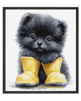 Stickpackung Bild Welpe