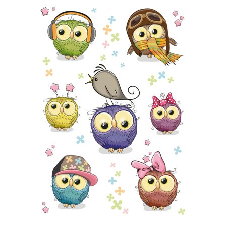 Herma Sticker MAGIC Eulenkinder Transpuffy