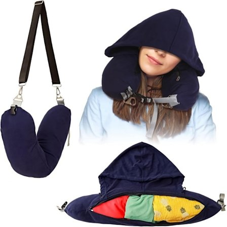 Fyllbar Nakkepute for Reise med Hette, Hettegenser Reise Nakkepute Fyllbar med Klær