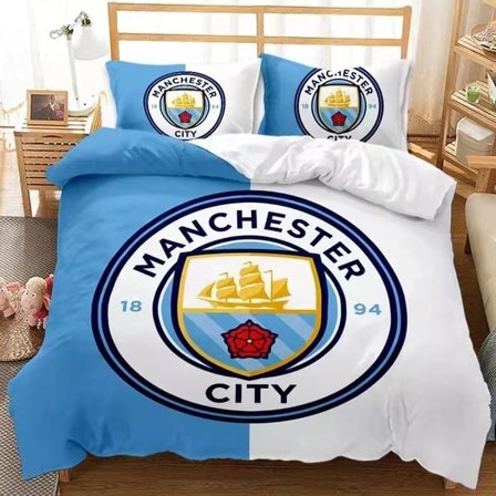 Manchester City FC Crest Enkelt Dynetrekk og Putevarsett