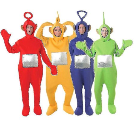 4 Farger Teletubbies Rolle Voksen Cosplay Morsomt Kostyme