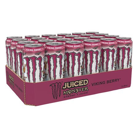 24 x Monster Energy, 50 cl, Juiced Viking Berry 2 kr pant