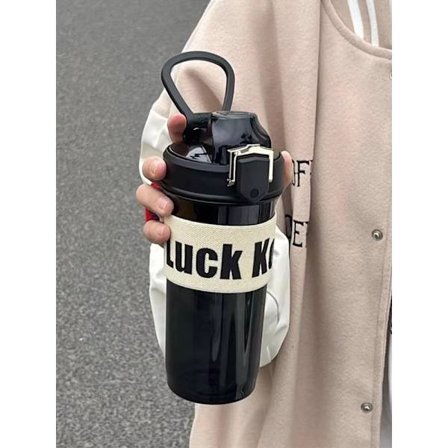 Ulkoilmakupillinen juomapullo oljella, suuri kapasiteetti, kaksoisjuoma, pieni suojakupillinen