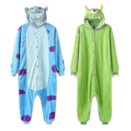 Sully Mike Kigurumis Tegneserie Onesie Unisex Par Overall Vinter Morsom Søt Hjemmekjole Dyredrakt Festival Gave S W