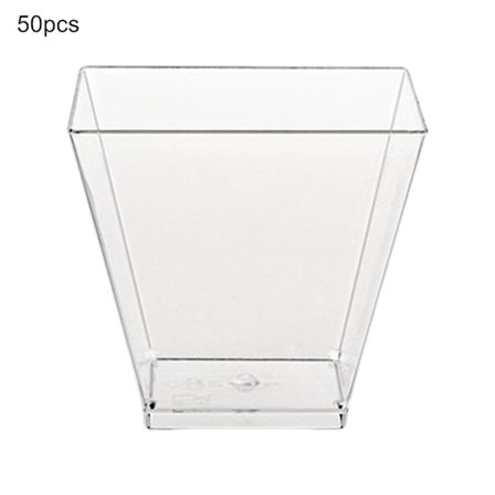 50 st Dessert S Transparent disponibel 60ml Mini Square Cake Mousse S Behållare porslin för bröllop