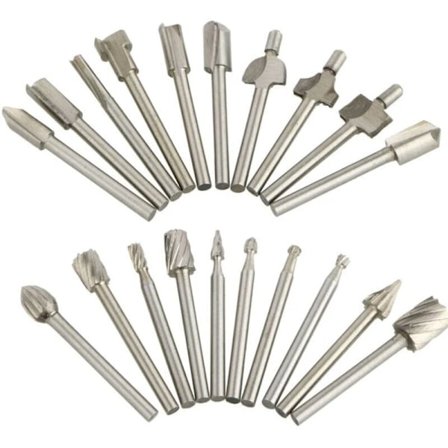 20 stk. wolframcarbid skæreburs Dremel borebits roterende slibemaskine