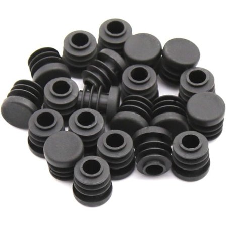 16mm sorte plastikpropper, sorte runde rørbeskyttere, indre endehætter til stole, skriveborde, borde, møbelben, rør, 20 stk