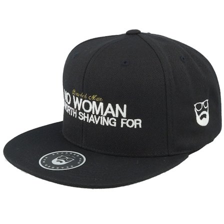 Bearded Man - Musta snapback Lippis - No Woman Black Snapback @ Hatstore