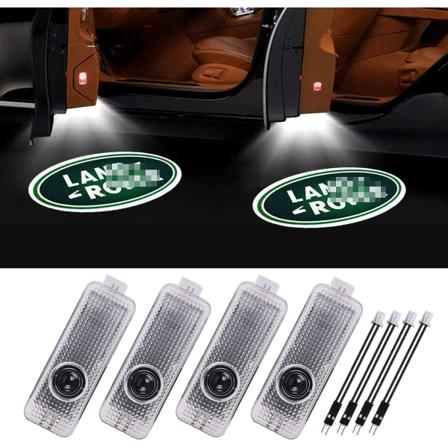 4 stk. LED-logo-dørlys til Land Rover, 3D trådløs velkomst-projektor Ghost Shadow-lys