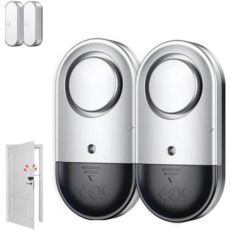 2 døralarmer - 125 dB - Sensor - Tyverisikring - Batteri inkluderet - Tyverialarm