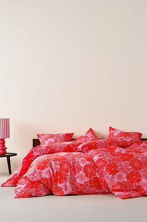 Jotex - Påslakanset Enkelsäng Ekologisk Röd ANNA - Köp Enkelsäng hos Jotex