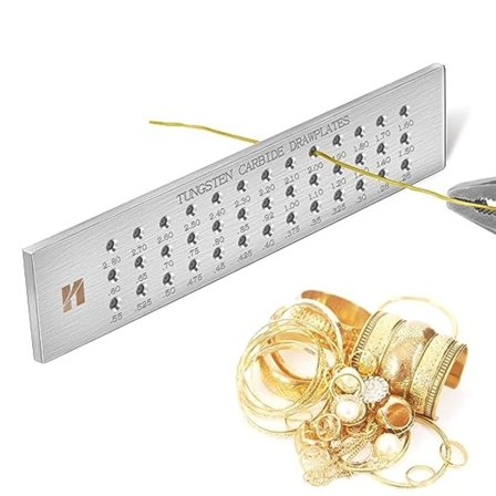 Trækplade til tråd, rund metal smykketråd trækplade, bærbar og let smykkeværktøj trækplade til smykkefremstilling (Rund 0,26-2,8)