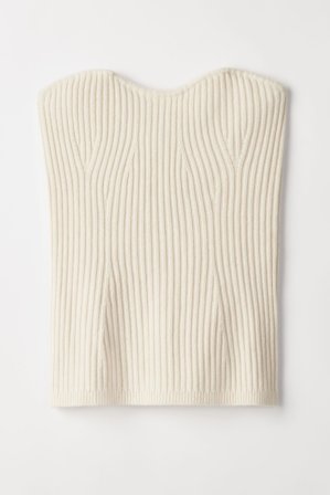 Soft Goat - Bustier - Women cashmere sweater - XL - Feather White