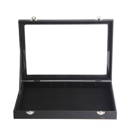 Opbevaringsboks Sort PU-læder Smykkeskrin til Soveværelseskommoden eller Gave