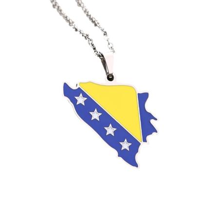 1/2/3/5 Legering Ny karta flagga hänge halsband för unika och Silver 1 Pc