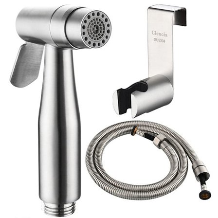 Manuell bidet dusj i rustfritt stål - Kun bidet dusjhode, vann toalett rengjøringstilbehør WS024A