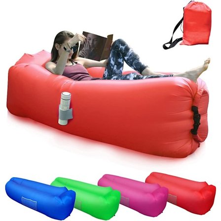 Uppblåsbar Hängmatta, Portabel Fällbar Uppblåsbar Soffa med Infla