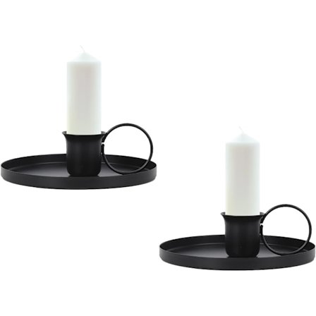 2 st Vintage Ljusstake, Metall Ljusstake Svart Ljus Ho