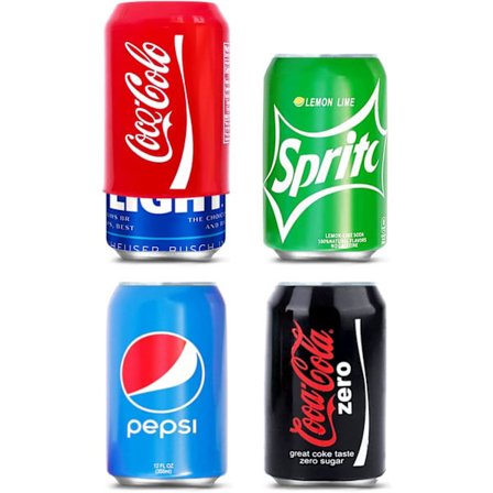 Kanndeksel som ser ut som brus, silikonhylser for bokser, kanndeksel, passer alle 12FL OZ 355ml. (Blandet