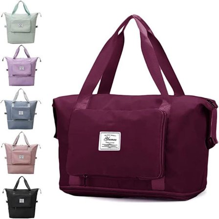 Stor sammenleggbar reiseveske, lett og vanntett håndbagasjeveske med fast stropp, tørr og våt separasjon sammenleggbar reise [ZHE]