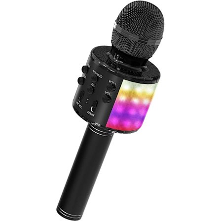 Trådlös Bluetooth karaokemikrofon med LED-lampor