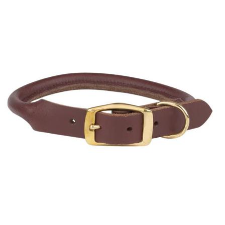 Brunt Rundsytt Läderhalsband - Hurtta, Julius-k9, Fuzzyard, Flexi, Ruffwear, Petstudio, Casual Canine, Dog is Good mm. på Doggie.se