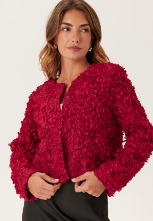 VILA - Virosie L/S Cardigan - Jester Red - Kläder - - Bubbleroom