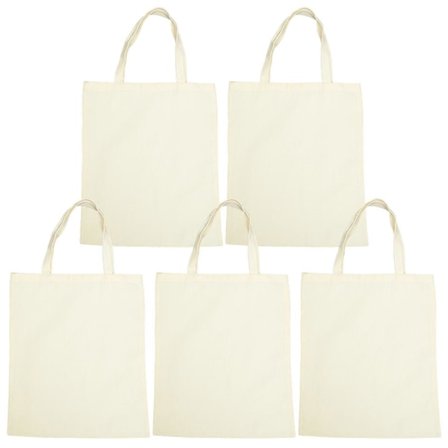 5 stk. Lærreds Tote Taske Skuldertaske Lærreds Indkøbstaske Lærreds Blank Strand Tote Pose
