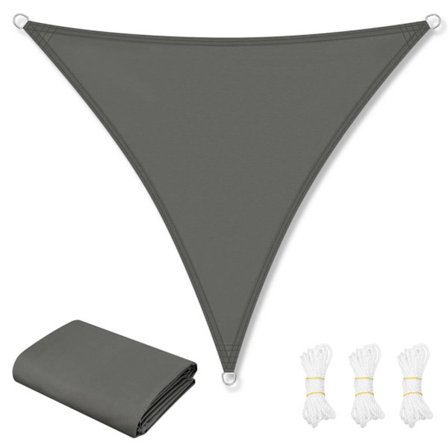 Rootz Sun Sail Canopy - Shade Sail - UV Block Cover - 95% UV -beskyttelse - 5m x 5m x 5m - Grå
