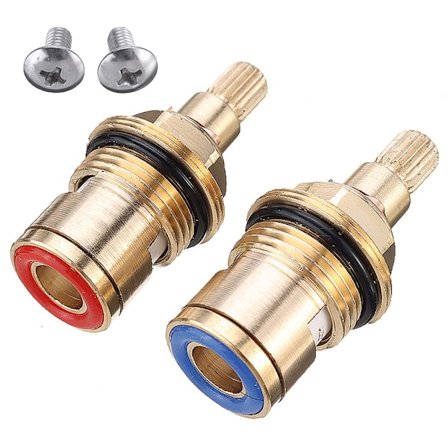 2 stk. Vandhaneventiler Sæt Vandhaneventiler Udskiftning Messing Keramisk Stamme Skive Patron Vandhaneventil Kvart Drejning 1/2" til Badeværelse 