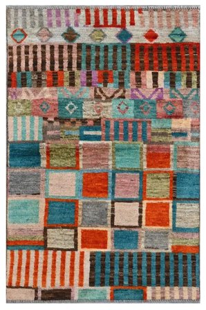 Moroccan Berber - Afghanistan Hand Knotted 85X134 Rug Brown/Dark Red Afghanistan