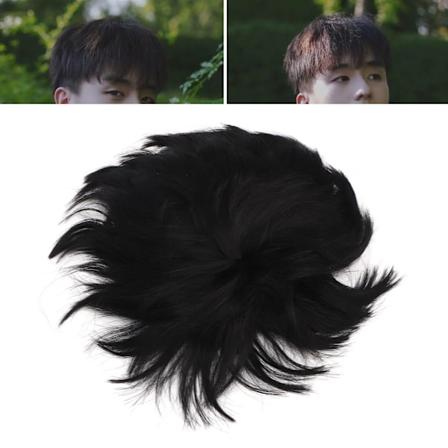 Menn Kort Toupee Motesmart Stilig Komfortabel Pustende Menn Hår Topper Parykk for Daglig Halloween Cosplay