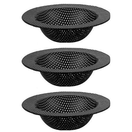 Oppvaskkumfilter i rustfritt stål, kjøkkenredskaper, sluksil for bad, hårfanger for dusj, svart