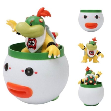 SuperMario Bros Bowser Jr. med Junior Clown Car PVC Figur Legetøjsmodel Dukke Gave