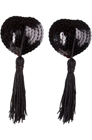 Herz Nippel-Pasties Schwarz