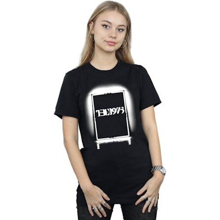 The 1975 Dame Svart Tour Boyfriend Fit T-skjorte Voksen S-3xl Txu60
