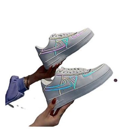 Färgreflekterande Sneakers Air Force One Herr- och Damskor Fritidsskor